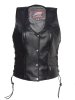 JTS Laced Sided Ladies Leather Waistcoat at JTS Biker Clothing